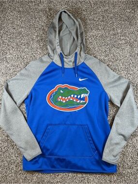 Nike Therma-FIT Florida Gators Mens Medium Hoodie Sweatshirt Blue/Gray SEC